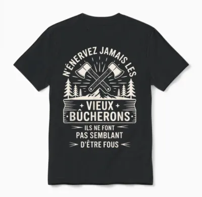 N'énervez Jamais Les Vieux Bûcherons Unisex T-Shirt - Black
