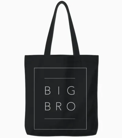 Big Brother T Shirt - Big Brother Shirt for Son, Big Bro Tote Bags - Black