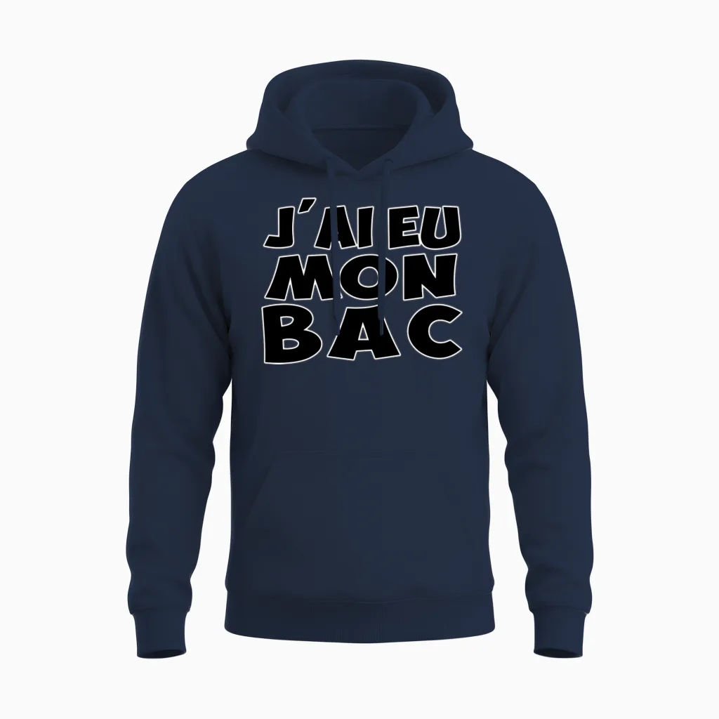 Bac Funny Unisex Hoodie in Navy