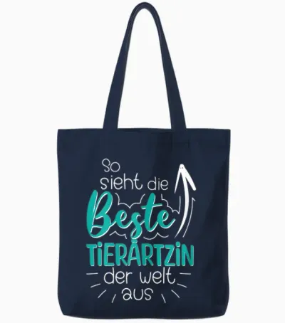 Damen So Sieht Die Beste Tierärztin Der Welt Aus Veterinärin Tote Bags - Navy