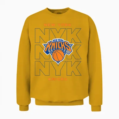 Nba - Aufgestapeltes Stadtlogo Der New York Knicks Unisex Sweatshirt - Gold