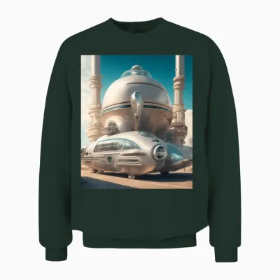 Retro Futurescape Unisex Sweatshirt - Forest