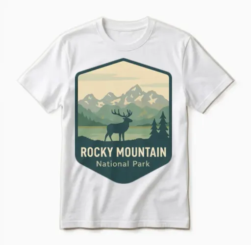 Rocky Mountain National Park Unisex T-Shirt in White
