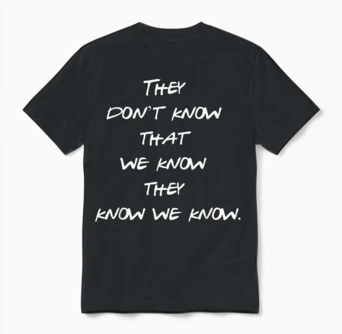 They Don't Know That We Know They Know We Know Friends Fun Unisex T-Shirt in Black