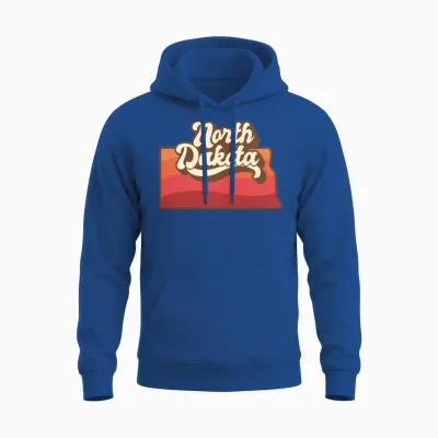 North Dakota Retro Unisex Hoodie - Royal