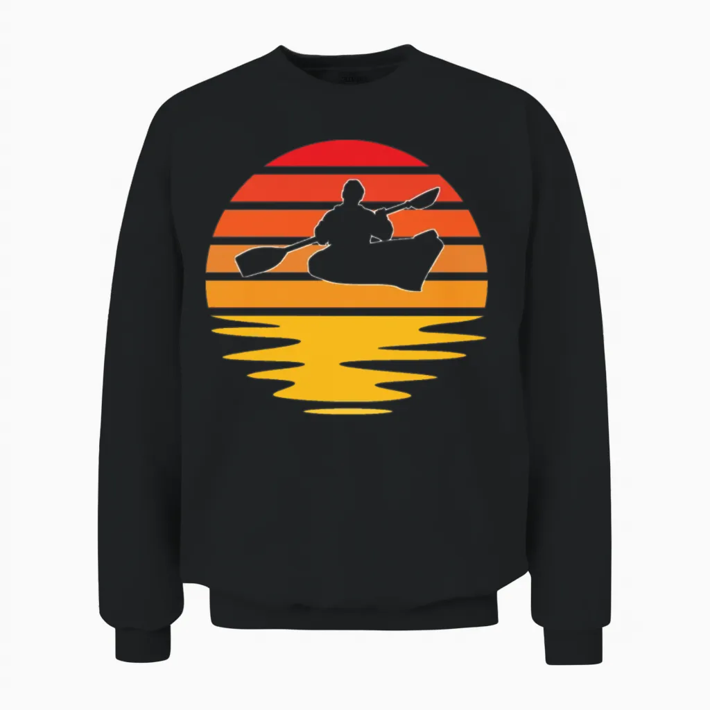 Kayak Retro Unisex Sweatshirt in Black