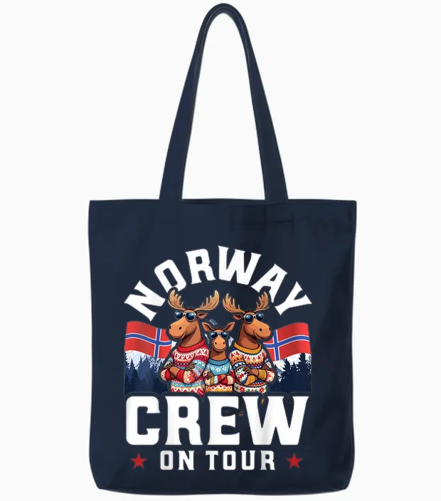 Lustige Norwegen Tour 2025 Tote Bags in Navy