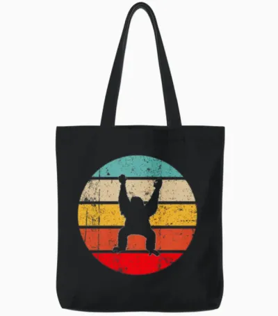 Orangutan Retro Tote Bags - Black