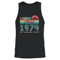 Vintage in July 1974 Unisex Tank Top - Black – 2