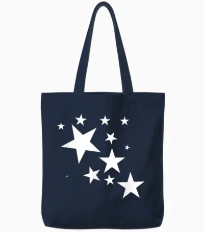 White Stars Star-Pattern-Design Costume Gift Men Women Tote Bags - Navy