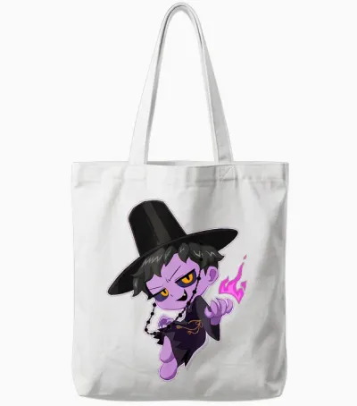 Kpop Demon Hunters Halloween Mischievous Chibi Demon Jinu Tote Bags - White