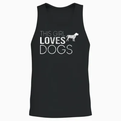 Girl Dog Saying Unisex Tank Top - Black