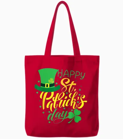 Leprechaun Choice: Happy St. Patrick's Day Paddy's Gear T-Shirt, Black, S Tote Bags - Red