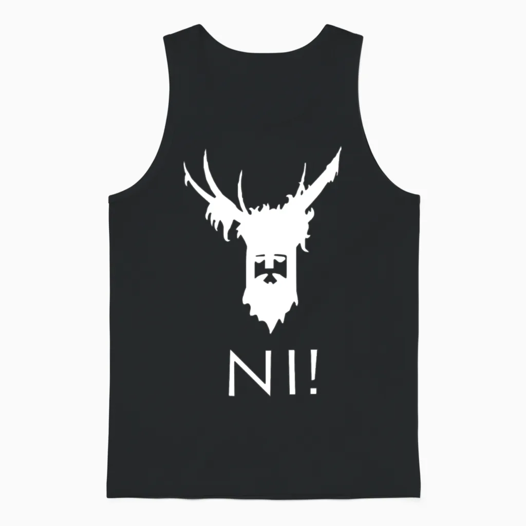 Knights Who Say Ni Unisex Tank Top in Black