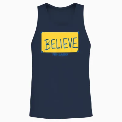 Ted Lasso Believe Yellow Unisex Tank Top - Navy