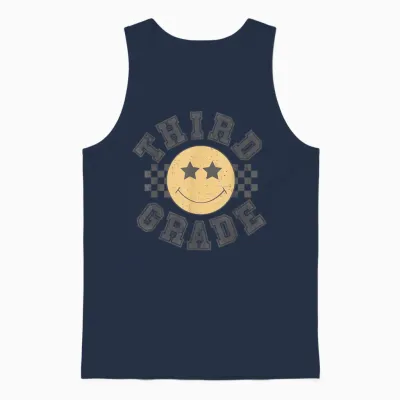 Retro Third Grade Teacher Student 1st Day Back to School Unisex Tank Top - Navy