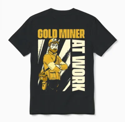 Gold Mining Unisex T-Shirt - Black