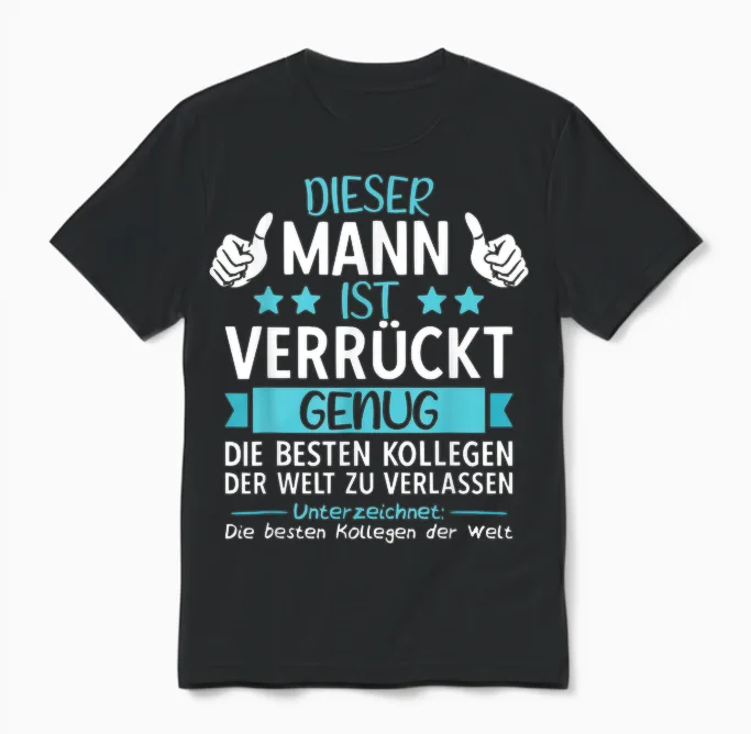 Men's Farewell Colleague Job Change Pension & New Job, Retirement T-Shirt, Black Unisex T-Shirt in Black