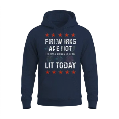 4th of July Fireworks Unisex Hoodie - Navy