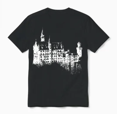 Neuschwanstein Vintage Deutschland Bayern I Love Germany Unisex T-Shirt - Black