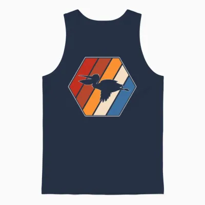 Pelican Retro Unisex Tank Top - Navy