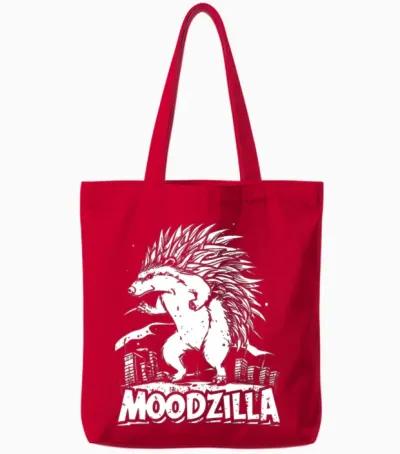 Porcupine Funny Tote Bags - Red