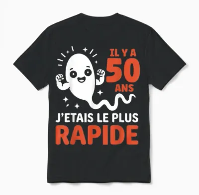 Graine Le Plus Rapide Humour Blague Anniversaire 50 Ans Unisex T-Shirt - Black
