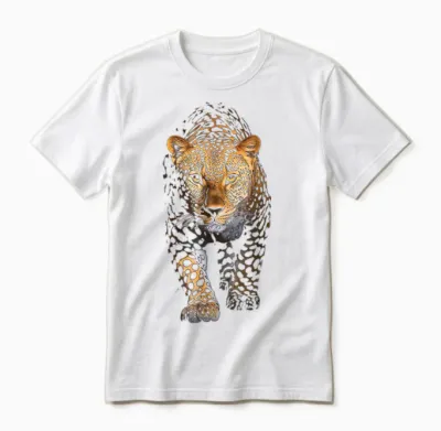 Leopard Portrait Animal Illustration Art Leopard Unisex T-Shirt - White