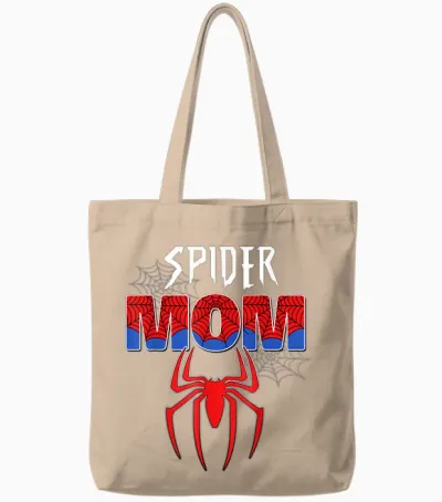 Women Spider Mom Mother's Day Matching Family Birthday Tote Bags - Natural