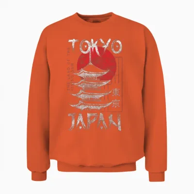 Tokyo City Manga Japanese Unisex Sweatshirt - Orange