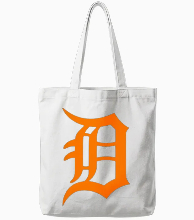 Detroit D.png Tote Bags in White