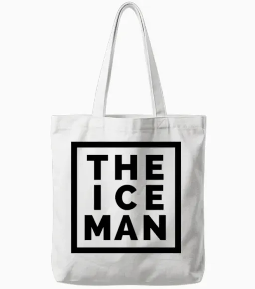 The Ice Man (1-Color Custom W/border) Tote Bags in White