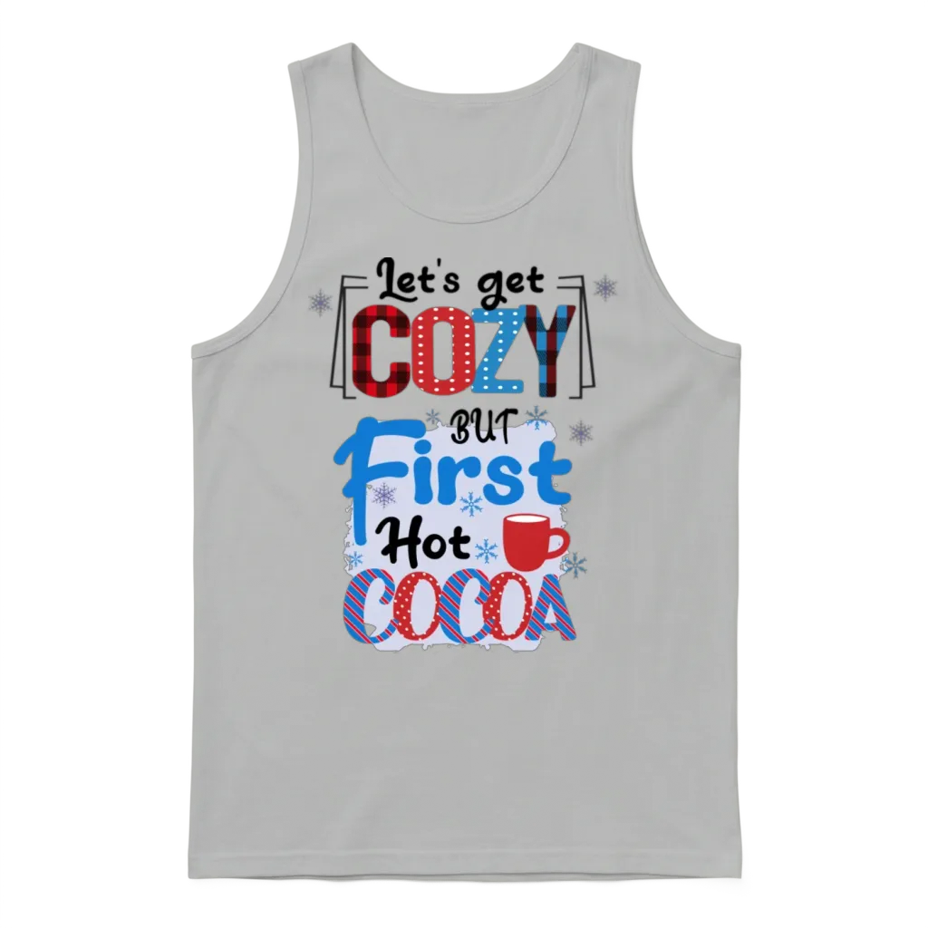 Cozy Winter Hot Cocoa Unisex Tank Top - Ash