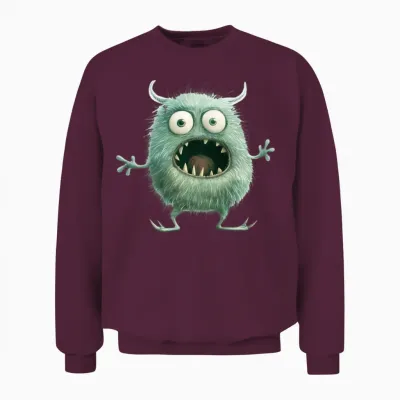 Funny Monster Unisex Sweatshirt - Maroon