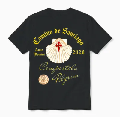 Jakobsweg Anno Domini 2026 Muschel Unisex T-Shirt - Black