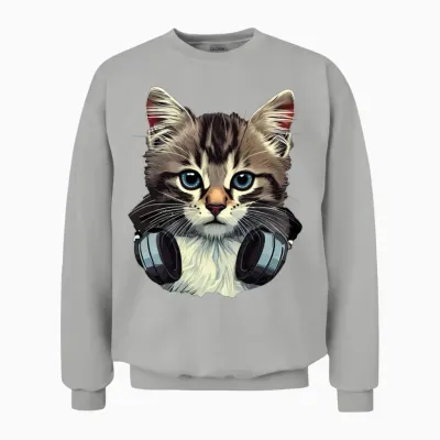 Cat the Gamer Unisex Sweatshirt - Ash
