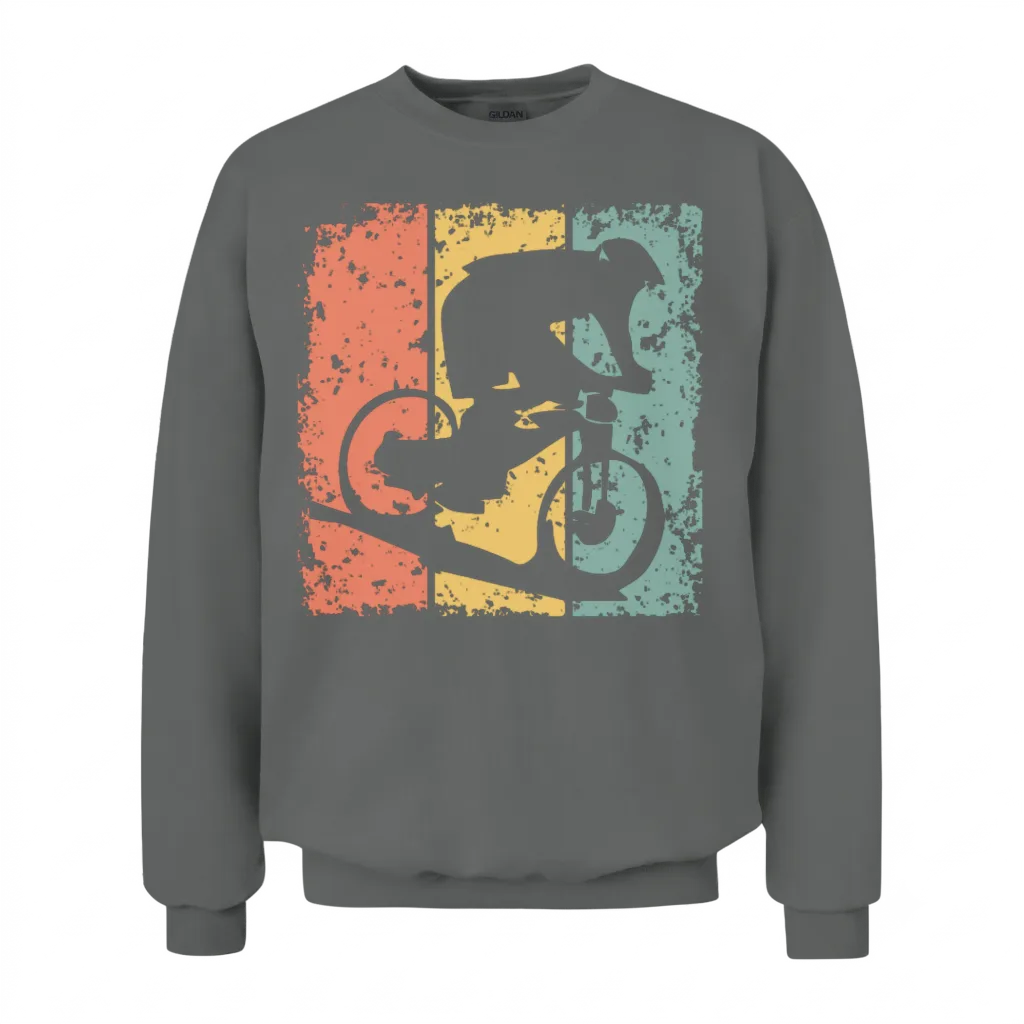Biking Retro Unisex Sweatshirt - Graphite Heather