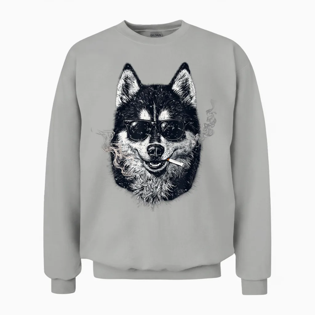 Lustiger Hund Mit Aufschrift "best Husky Dad Ever" Für Männer Und Jungen Unisex Sweatshirt in Ash