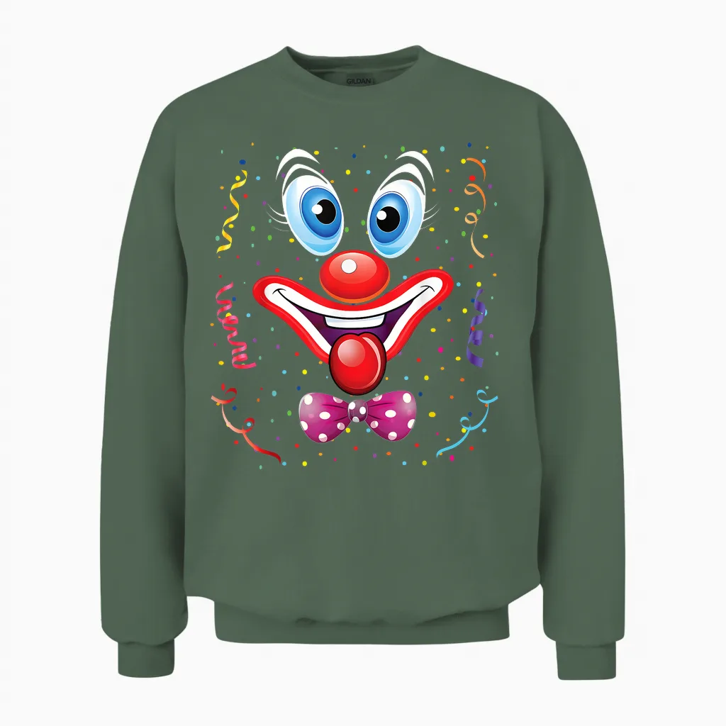 Clown Carnival Costume T-Shirt Carnival Clown Costume Unisex Sweatshirt in Military Green