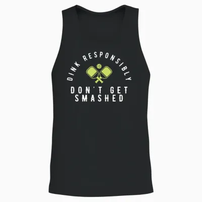 Dink Responsibly Pickleball Shirt–funny Pickleball Unisex Tank Top - Black