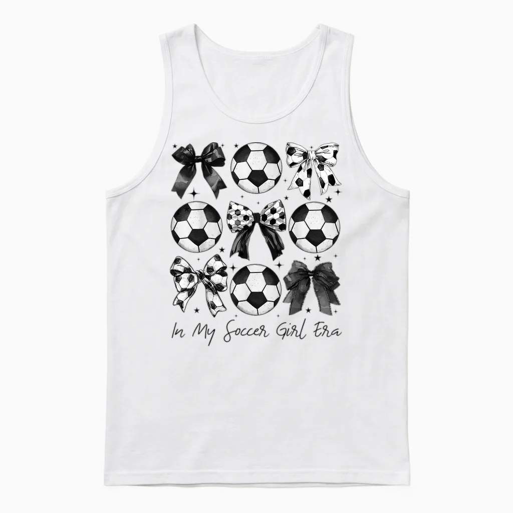 Soccer Shirt in My Soccer Girl Era Retro Groovy Soccer Girl Unisex Tank Top in White