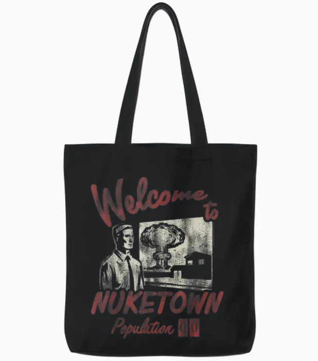 Call of Duty Welcome to Nuketown Population 00 Video Game Tote Bags in Black