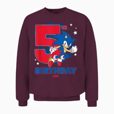 Sonic the Hedgehog 5th Birthday Epic Sonic Big Chest Logo Unisex Sweatshirt - Maroon