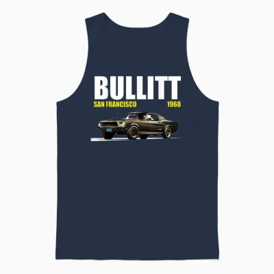 1968 Bullitt Muscle Car Unisex Tank Top - Navy