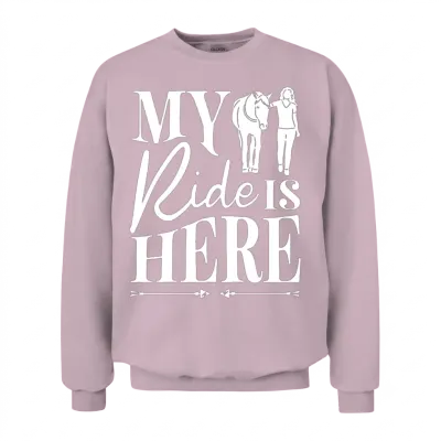 Rodeo, Western Horse Back Riding, Horse Lover Unisex Sweatshirt - Light Pink