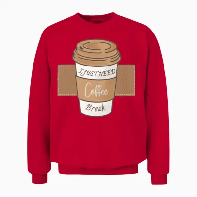 Just Coffee Break Unisex Sweatshirt - Red