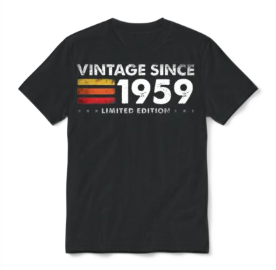 Vintage Since 1959 - 66 Years of Timeless Limited Unisex T-Shirt - Black