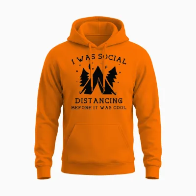 Social Distancing Unisex Hoodie - Safety Orange