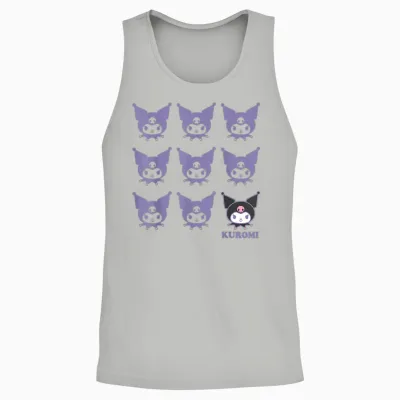 Kuromi Real T-Shirt - Unisex Kids Adult - Black - Short Sleeve - Cotton 100% - Small Unisex Tank Top - Ash