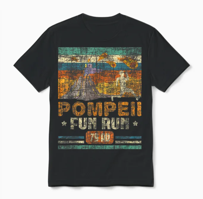 Pompeii Fun Run - Geography Volcanologist Volcanology T-Shirt Small Unisex T-Shirt in Black